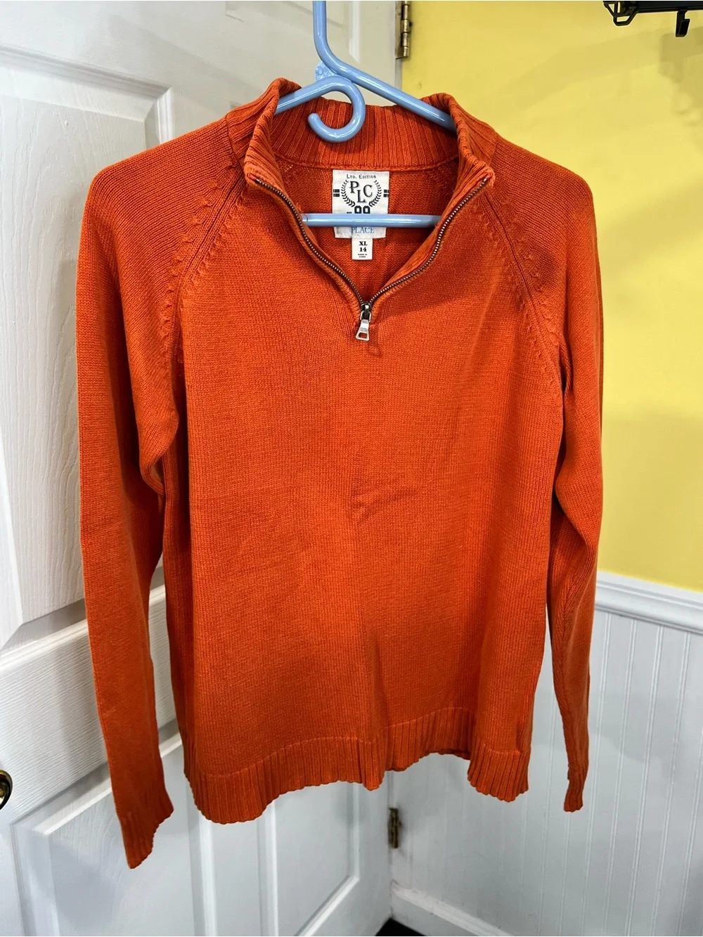 Place Orange Zip-Front Knit Pullover